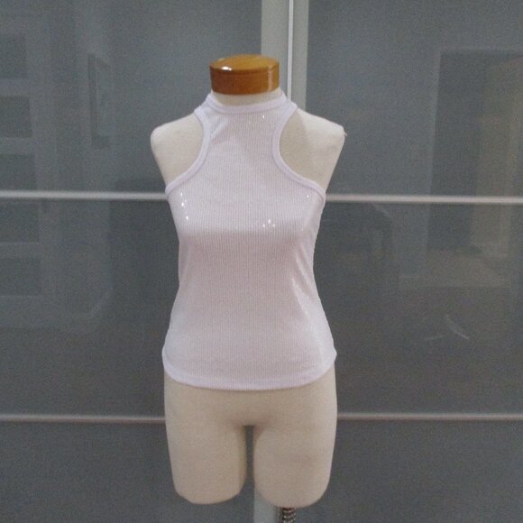 Mango Racerback Sequin Embellished Tank Top - Picture 1 of 7